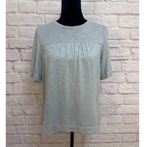 Anthropologie Lilla P Pale Blue Pleated Top Size S